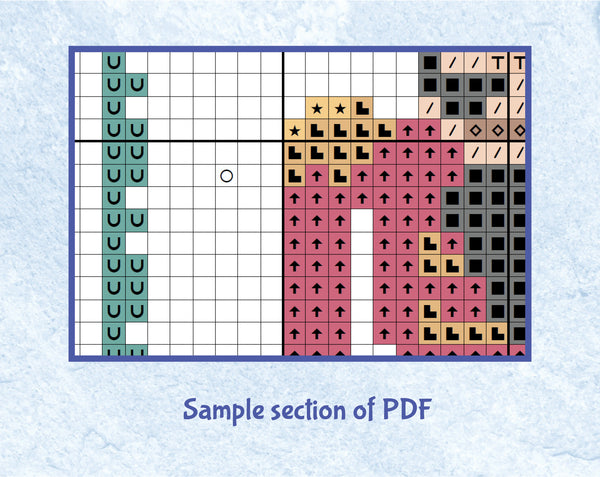 Nutcracker Soldiers cross stitch patterns: Section of PDF.