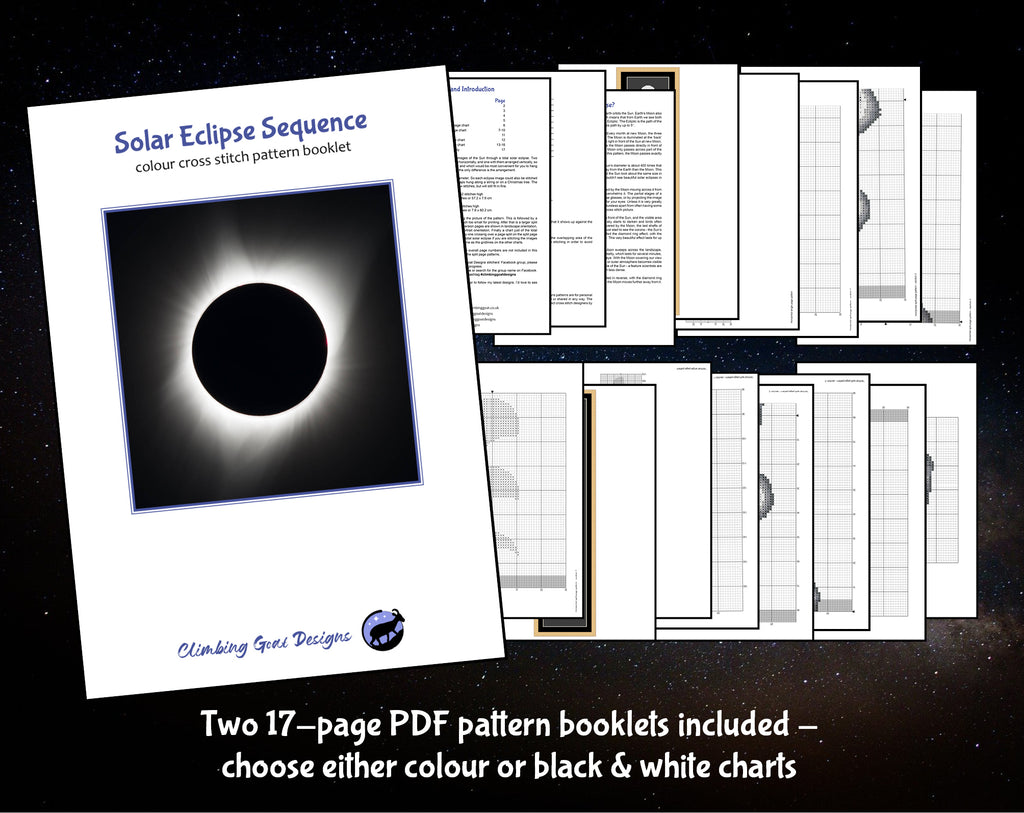 Solar Cross Pattern Solar Eclipse Sequence - Astronomy cross stitch pattern – Climbing Goat ...
