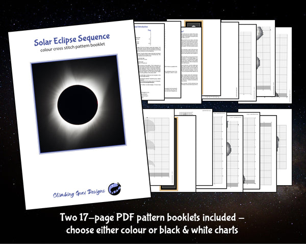 Total Solar Eclipse Sequence cross stitch pattern - pages of PDF booklet