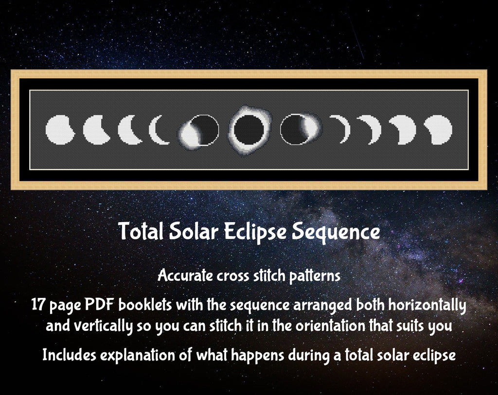 Solar Eclipse Sequence - Astronomy cross stitch pattern – Climbing Goat ...
