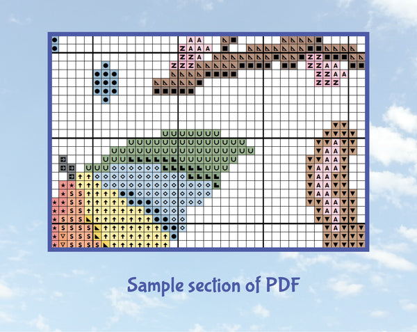 Spring Awakening cross stitch pattern - section of PDF