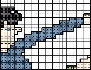 Footballing Dreams cross stitch pattern - picture of a boy lying in bed dreaming of becoming a top football or soccer player - section of PDF