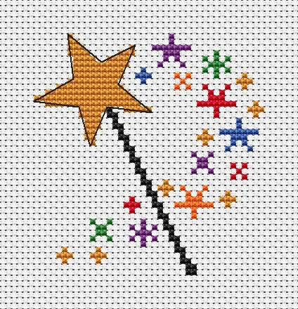 Mini Magic Wand cross stitch pattern