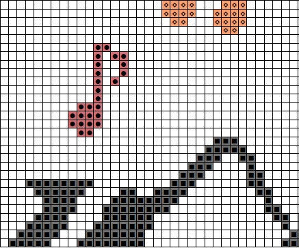 Jazz Rainbow cross stitch pattern - section of PDF