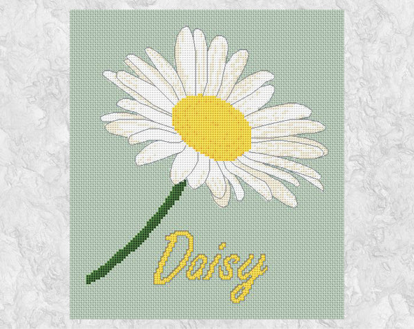 Daisy cross stitch pattern without frame
