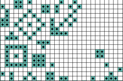 Geometric Gecko cross stitch pattern - section of PDF