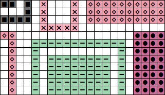 Squares Heart cross stitch pattern - section of PDF