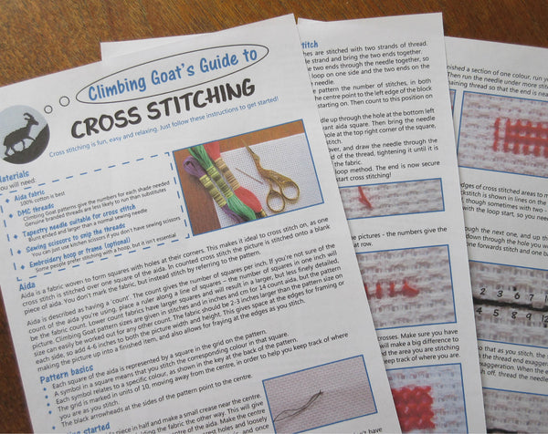 Cross stitch instructions booklet