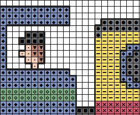 Cartoon Toy Steam Train cross stitch pattern - section of PDF