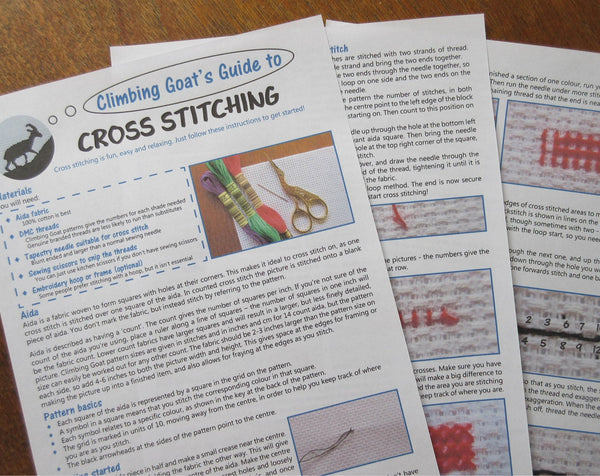 Cross stitch instructions