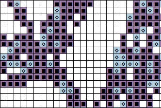 Music Clefs Heart cross stitch pattern - section of PDF