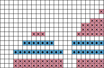 Stripy Paw Print cross stitch pattern - for dog or cat lovers - section of PDF