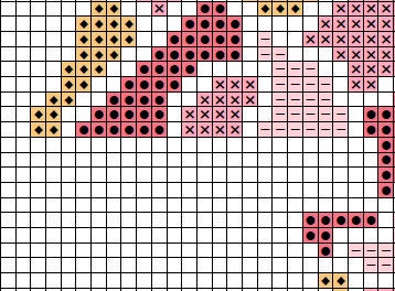 Mosaic Christmas Tree cross stitch pattern - stained glass effect - section of PDF