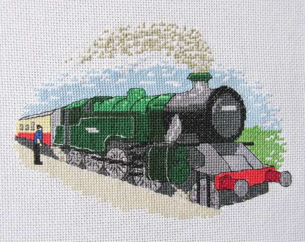Realistic Steam Train cross stitch pattern - traditional railway design
