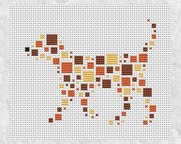 Squares Dog cross stitch pattern without frame
