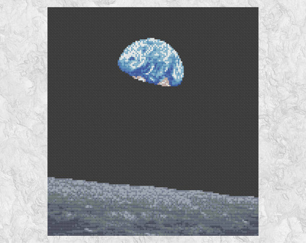 Earthrise - Astronomy cross stitch pattern without frame