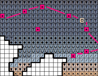 This cross stitch pattern shows the beautiful constellation of Scorpius inside the silhouette of a scorpion - perfect for the Scorpio in your life! Section of PDF.