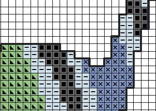 Musical Notes cross stitch pattern - section of PDF