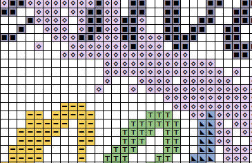 Cross stitch pattern PDF of the words "if love could have saved you, you would have lived forever', with a heart and paw print, for remembering a beloved dog or cat. Section of PDF.