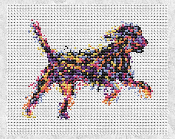 Watercolour Dog cross stitch pattern without frame