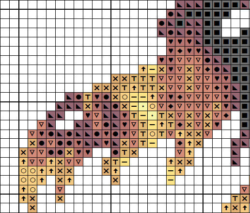 Flames Dragon cross stitch pattern - section of PDF