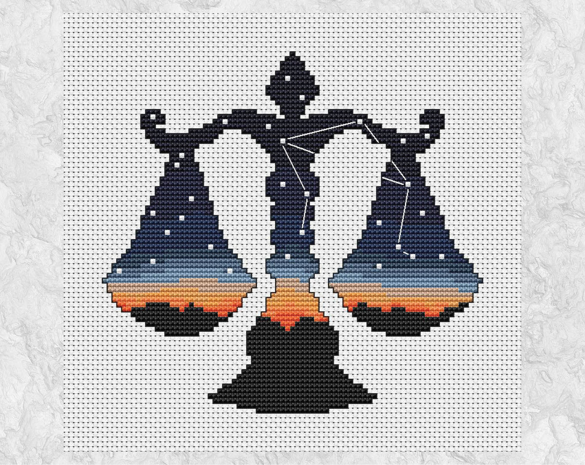 Libra cross stitch pattern - Zodiac at Home Collection – Climbing Goat ...