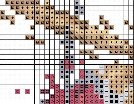 Male drummer music cross stitch pattern - section of PDF
