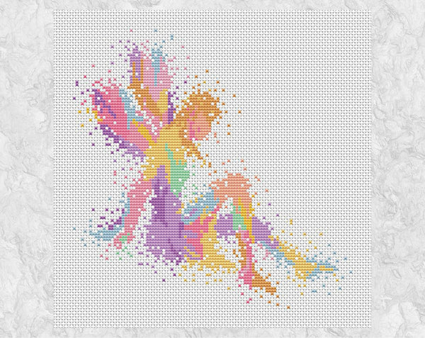 Watercolor Fairy cross stitch pattern - without frame