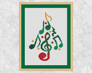 Music Christmas Tree cross stitch pattern