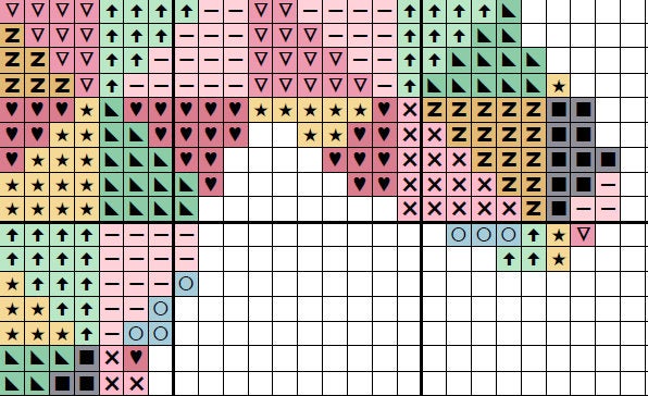 Geometric Unicorn cross stitch pattern - section of PDF