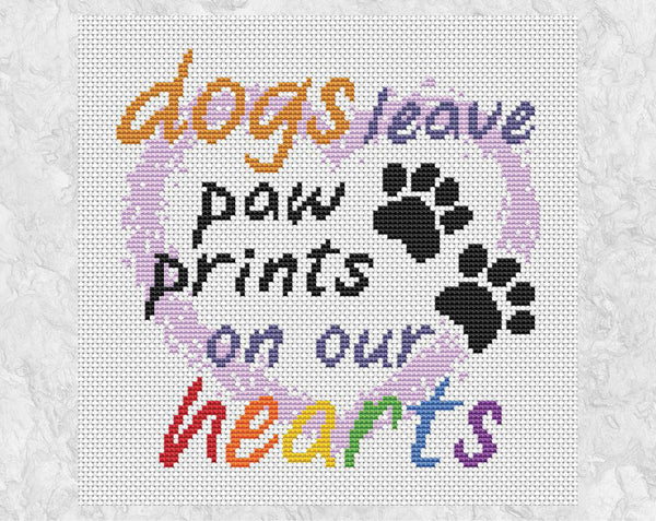 Dog loss cross stitch pattern without frame