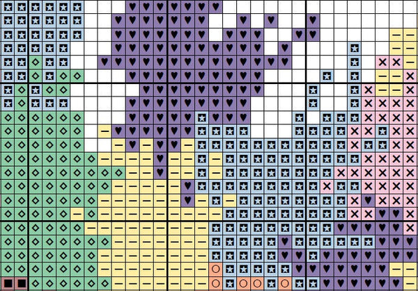 Splattered Paint United States cross stitch pattern - section of PDF