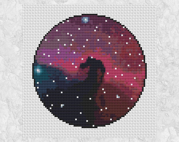 Horsehead Nebula - Astronomy cross stitch pattern - without frame