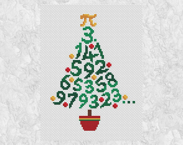 Mathematics or math Christmas cross stitch design