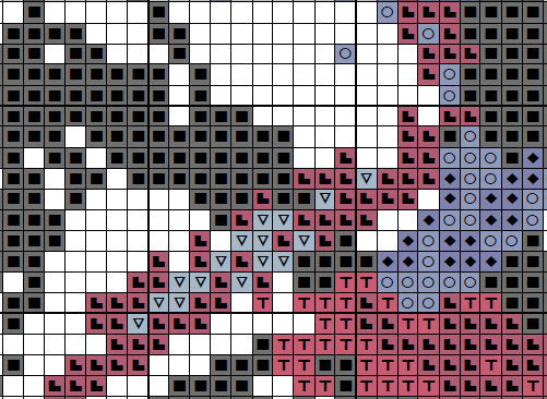 Splattered Paint Cyclist - section of cross stitch pattern