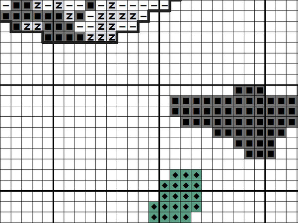 Football Star - section of cross stitch pattern