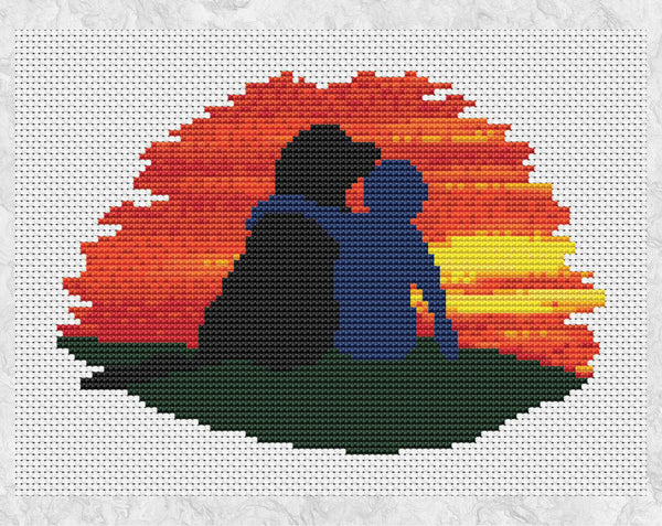 'Together' Dog and Child cross stitch pattern without frame