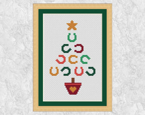 Horseshoe Christmas Tree cross stitch pattern - for horse and pony riders