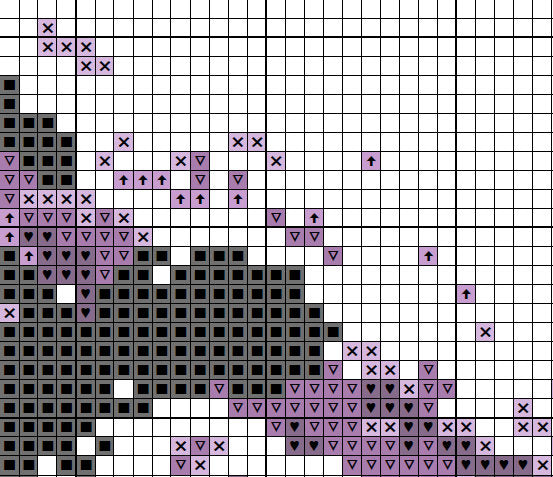 Clarinetist cross stitch pattern (male) - splattered paint clarinet player - section of PDF