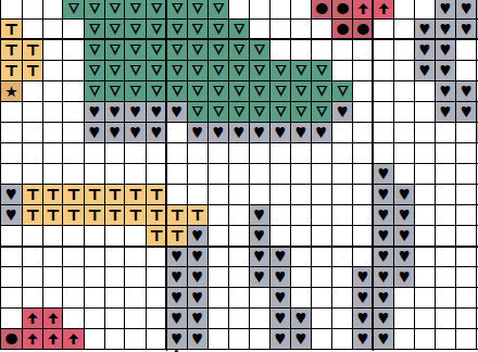 Gardening Christmas Tree cross stitch pattern - section of PDF