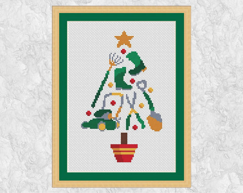 Gardening Christmas Tree cross stitch pattern
