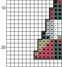 Geometric Christmas Tree cross stitch pattern - section of PDF
