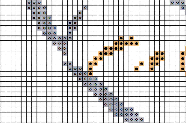 Nativity Heart cross stitch pattern - sketched outline design of Mary holding the baby Jesus, with the words 'Joy to the world'. Section of PDF.