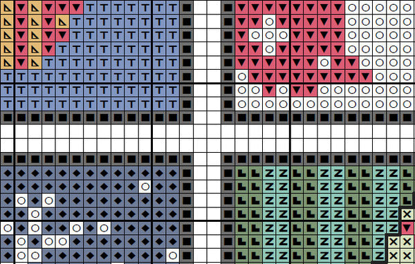 Christmas Squares cross stitch pattern - section of PDF