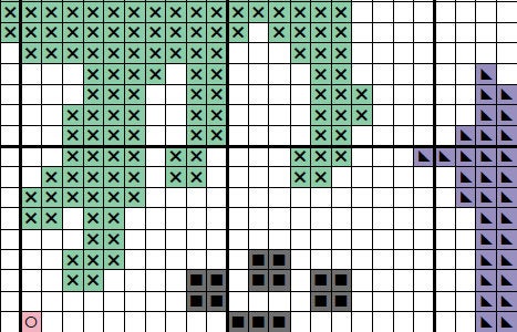 Heart of Cats cross stitch pattern - section of PDF