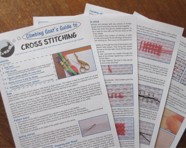 Cross stitch instructions