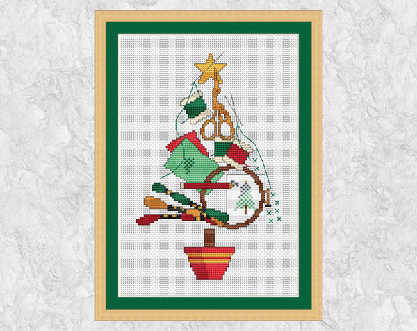Cross Stitchers' Christmas Tree cross stitch pattern with frame