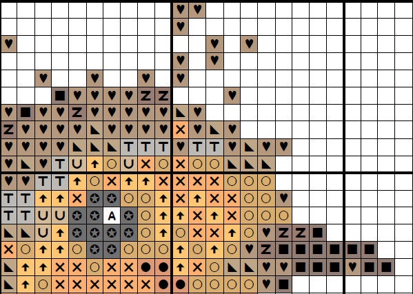 Splattered Paint Robin cross stitch pattern (larger) - section of PDF