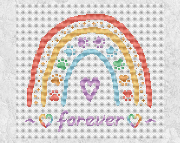 Boho Rainbow Bridge cross stitch pattern - without frame