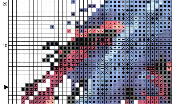 Wheelchair Racer cross stitch pattern - section of PDF